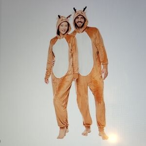 NWT: North Pole Trading Co. Reindeer Adult Unisex Long Sleeve Onesie Pajama